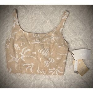 Linen blend cropped tank